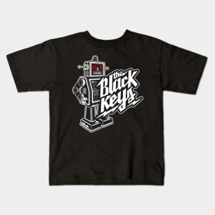 The Black Keys Retro Rockin' Red-Eyed Robot Tee (Double-Sided) Kids T-Shirt